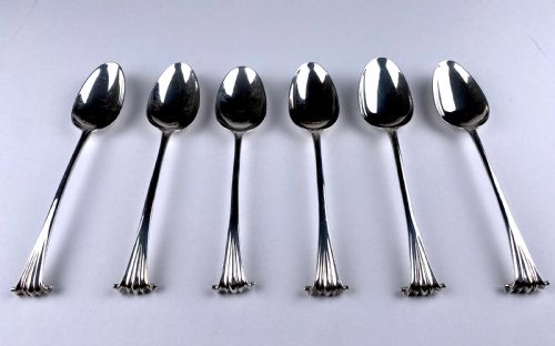 rare set 6 onslow solid silver sterling tablespoons georgian 309g london 1767 - CATEGORY: ANTIQUE SILVER - DATED 18TH CENTURY