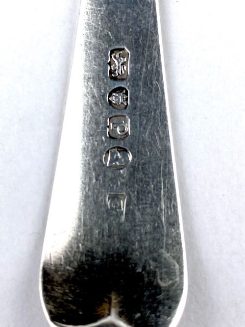 SET 3 GEORGIAN SOLID SILVER STERLING BRIGHT CUT TABLE SPOONS LONDON 1790 - ADDITIONAL PHOTO 4