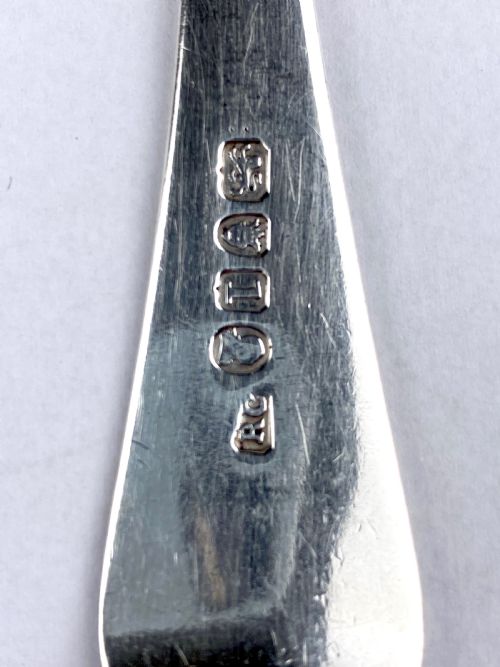 SET 3 GEORGIAN SOLID SILVER STERLING BRIGHT CUT TABLE SPOONS LONDON 1790 - ADDITIONAL PHOTO 5
