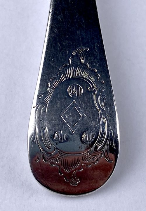 HANOVERIAN SET 6 GEORGIAN SOLID SILVER STERLING TABLESPOONS 407G LONDON 1766 - ADDITIONAL PHOTO 3