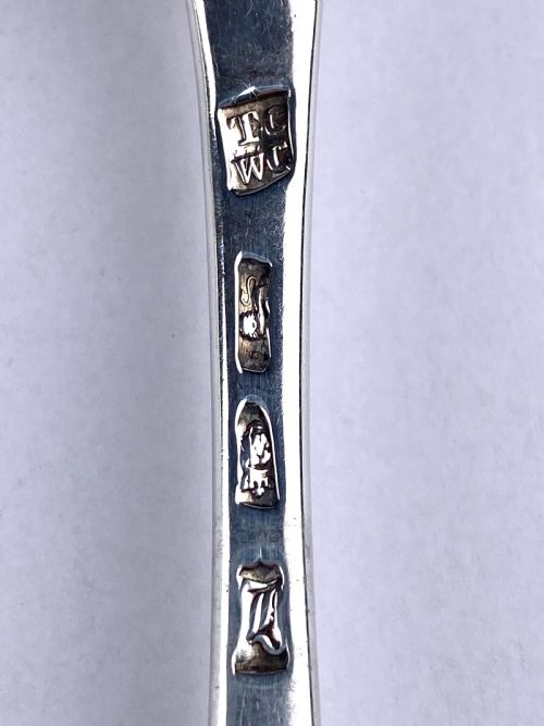 HANOVERIAN SET 6 GEORGIAN SOLID SILVER STERLING TABLESPOONS 407G LONDON 1766 - ADDITIONAL PHOTO 4