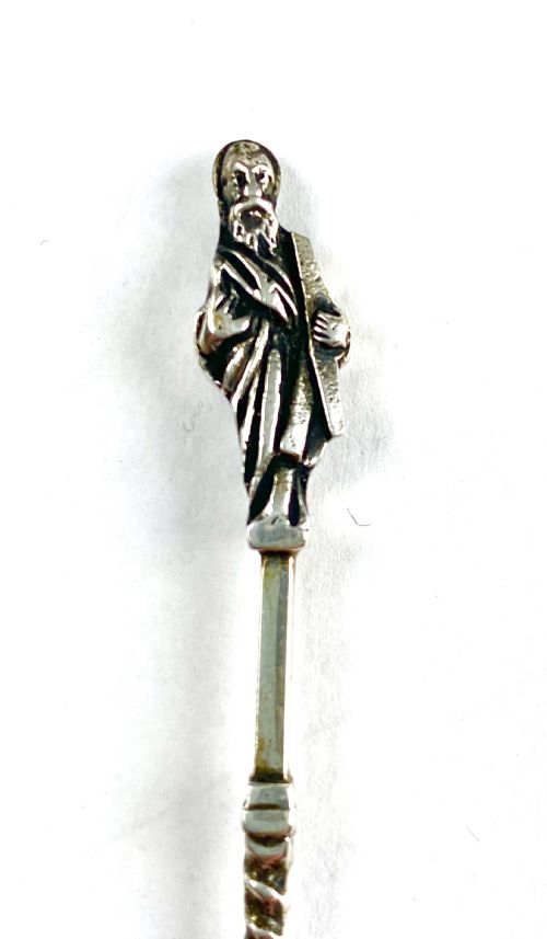 SOLID SILVER STERLING SET 12 DUTCH APOSTLE COFFEE SPOONS 19TH CENTURY - ADDITIONAL PHOTO 5
