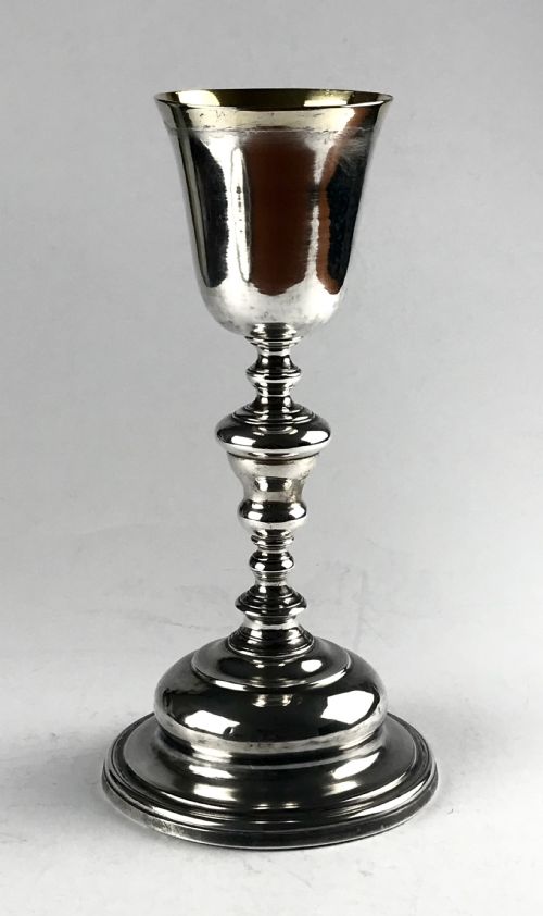 MAGNIFICENT RARE 17TH18TH CENTURY SOLID SILVER RELIGIOUS CHALICE AND PATEN - ADDITIONAL PHOTO 1