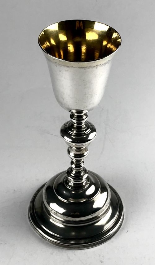 MAGNIFICENT RARE 17TH18TH CENTURY SOLID SILVER RELIGIOUS CHALICE AND PATEN - ADDITIONAL PHOTO 2