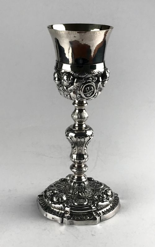 magnificent rare german 18th century solid silver religious chalice - CATEGORY: ANTIQUE SILVER - DATED 18TH CENTURY