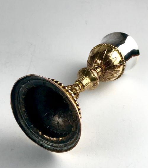MAGNIFICENT RARE ITALIAN 17TH CENTURY SOLID SILVER GILT RELIGIOUS CHALICE - ADDITIONAL PHOTO 2