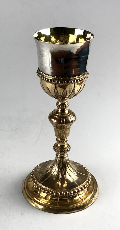 MAGNIFICENT RARE ITALIAN 17TH CENTURY SOLID SILVER GILT RELIGIOUS CHALICE - ADDITIONAL PHOTO 3