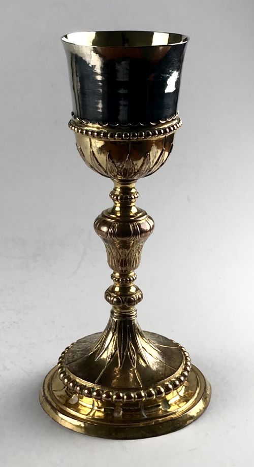 MAGNIFICENT RARE ITALIAN 17TH CENTURY SOLID SILVER GILT RELIGIOUS CHALICE - ADDITIONAL PHOTO 5