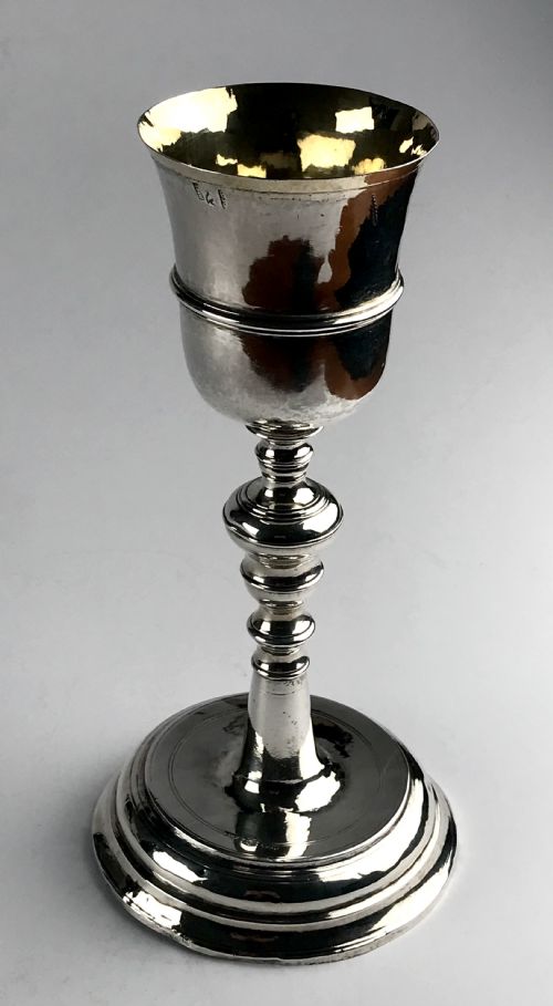MAGNIFICENT RARE CHALICE AUSTRO HUNGARIAN 18TH C SOLID SILVER GILT RELIGIOUS - ADDITIONAL PHOTO 1