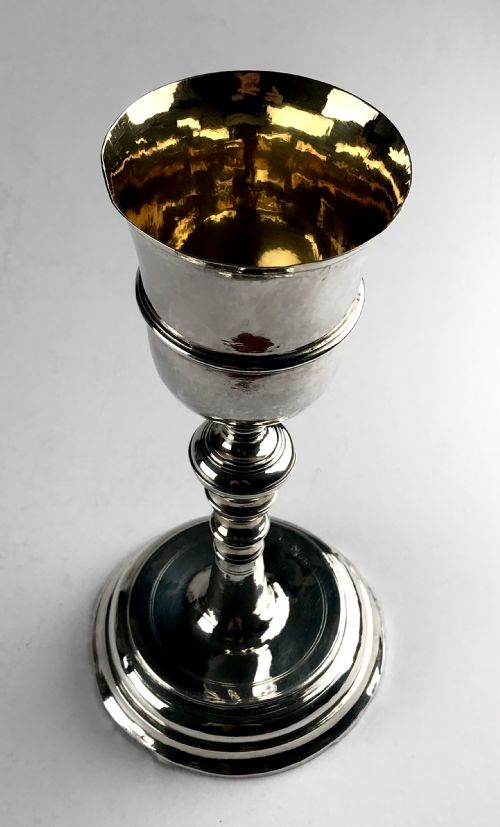 MAGNIFICENT RARE CHALICE AUSTRO HUNGARIAN 18TH C SOLID SILVER GILT RELIGIOUS - ADDITIONAL PHOTO 5
