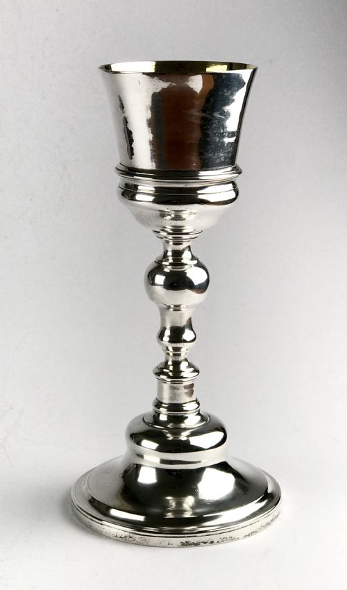 MAGNIFICENT RARE 18TH C SOLID SILVER RELIGIOUS CHALICE PATEN 906G PORTUGUESE - ADDITIONAL PHOTO 1
