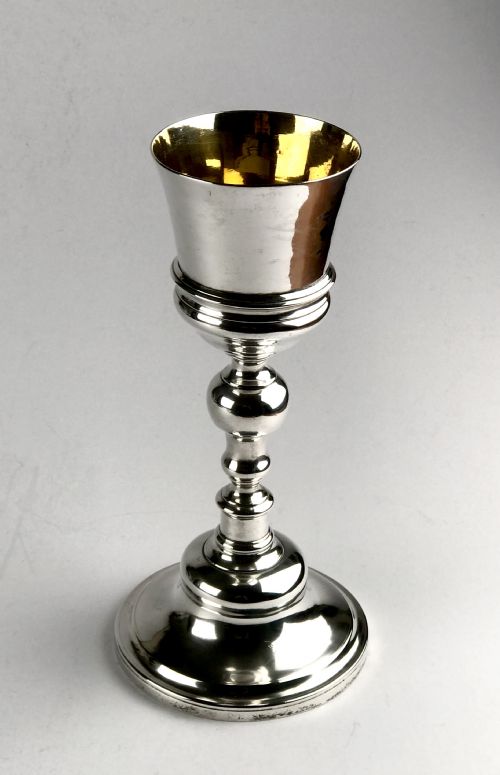 MAGNIFICENT RARE 18TH C SOLID SILVER RELIGIOUS CHALICE PATEN 906G PORTUGUESE - ADDITIONAL PHOTO 4