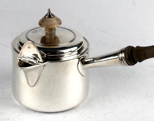 GEORGIAN SOLID SILVER STERLING BRANDY PAN LONDON 1802 JOHN EAMES 336G - ADDITIONAL PHOTO 1