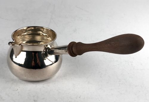 EARLY GEORGIAN SOLID SILVER STERLING BRANDY PAN LONDON 1725 FRANCIS TURNER 98G - ADDITIONAL PHOTO 2
