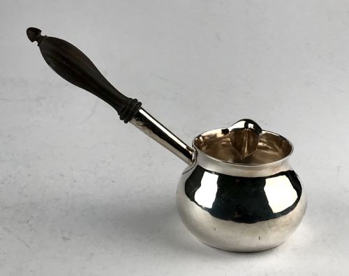 EARLY GEORGIAN SOLID SILVER STERLING BRANDY PAN LONDON 1733 G G JONES 90G - ADDITIONAL PHOTO 1