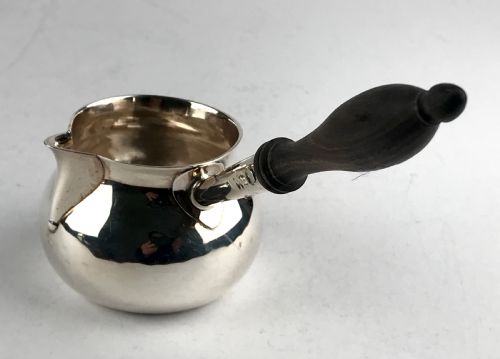 EARLY GEORGIAN SOLID SILVER STERLING BRANDY PAN LONDON 1733 G G JONES 90G - ADDITIONAL PHOTO 2