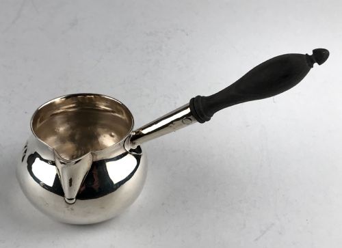 EARLY GEORGIAN SOLID SILVER STERLING BRANDY PAN LONDON 1733 G G JONES 90G - ADDITIONAL PHOTO 4