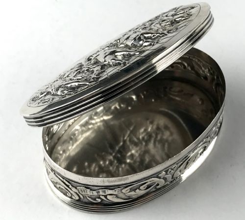 ANTIQUE SOLID SILVER DUTCH 19TH C SNUFF BOX GEORGIAN PERIOD REMBRANDT NIGHTWATCH - ADDITIONAL PHOTO 5