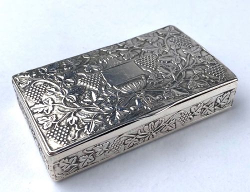 magnificent solid silver table snuff box heavy porto portugal 1853 da silva 138g - CATEGORY: ANTIQUE SILVER - DATED 19TH CENTURY