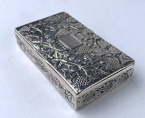 MAGNIFICENT SOLID SILVER TABLE SNUFF BOX HEAVY PORTO PORTUGAL 1853 DA SILVA 138G - ADDITIONAL PHOTO 1