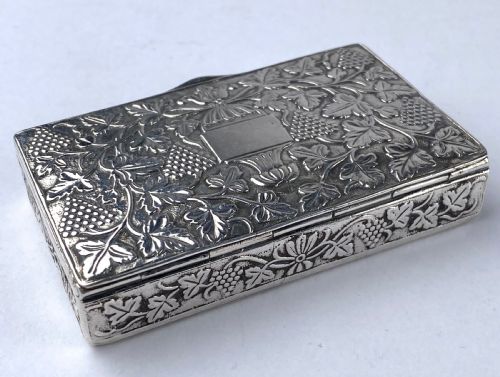 MAGNIFICENT SOLID SILVER TABLE SNUFF BOX HEAVY PORTO PORTUGAL 1853 DA SILVA 138G - ADDITIONAL PHOTO 2
