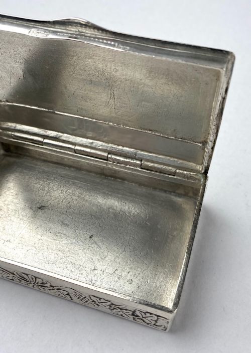 MAGNIFICENT SOLID SILVER TABLE SNUFF BOX HEAVY PORTO PORTUGAL 1853 DA SILVA 138G - ADDITIONAL PHOTO 6