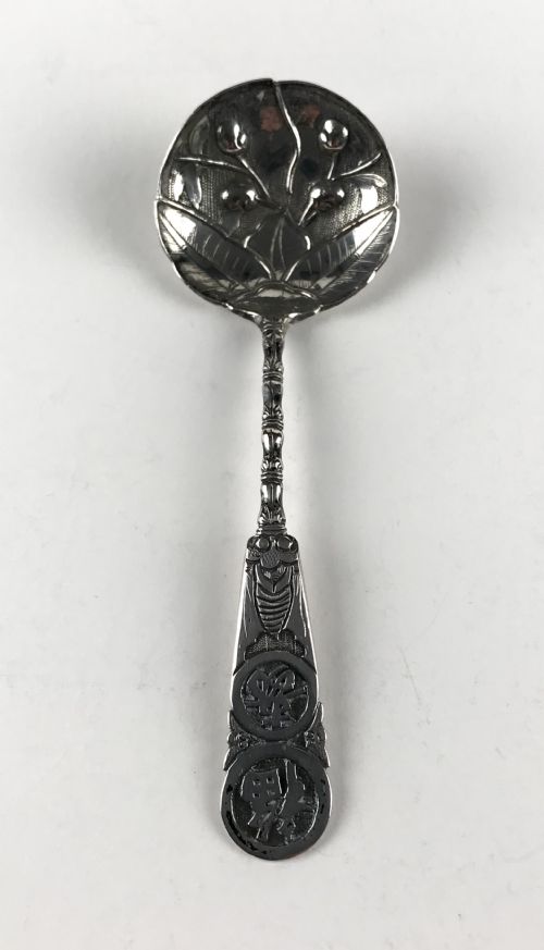ANTIQUE CHINESE SOLID SILVER STERLING TEA CADDY SPOON 12CM ORIENTAL CIRCA 1900 - ADDITIONAL PHOTO 3
