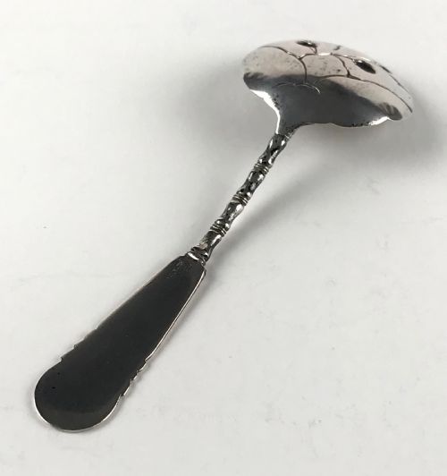 ANTIQUE CHINESE SOLID SILVER STERLING TEA CADDY SPOON 12CM ORIENTAL CIRCA 1900 - ADDITIONAL PHOTO 4