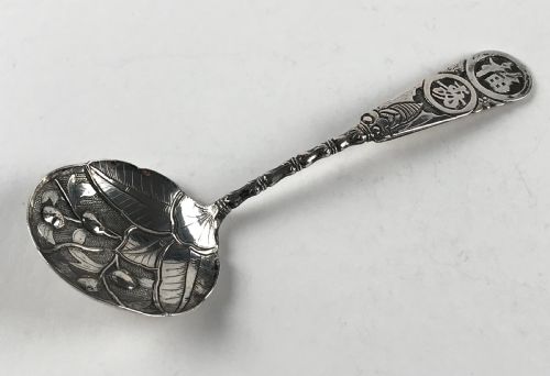 ANTIQUE CHINESE SOLID SILVER STERLING TEA CADDY SPOON 12CM ORIENTAL CIRCA 1900 - ADDITIONAL PHOTO 10