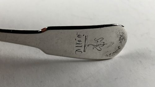 ANTIQUE SOLID SILVER STERLING GEORGIAN MUSTARD SPOON LONDON 1815 FIDDLE PATTERN - ADDITIONAL PHOTO 1