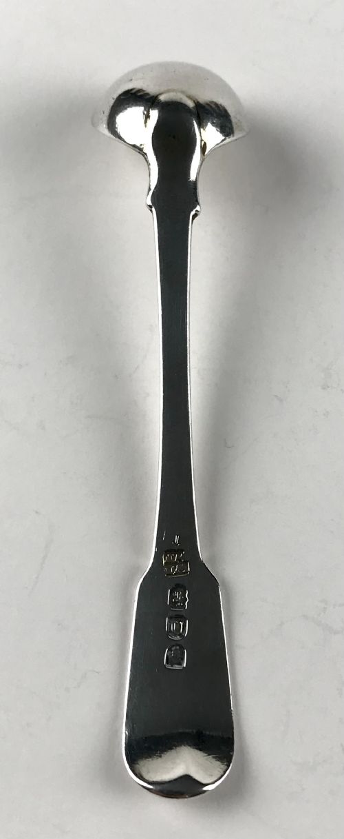 ANTIQUE SOLID SILVER STERLING GEORGIAN MUSTARD SPOON LONDON 1815 FIDDLE PATTERN - ADDITIONAL PHOTO 2