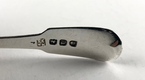 ANTIQUE SOLID SILVER STERLING GEORGIAN MUSTARD SPOON LONDON 1815 FIDDLE PATTERN - ADDITIONAL PHOTO 3