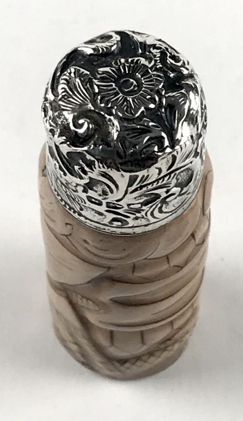 ANTIQUE ORIENTAL JAPAN CHINA SNUFF PERFUME BOTTLE SOLID SILVER LID NEWCASTLE - ADDITIONAL PHOTO 9
