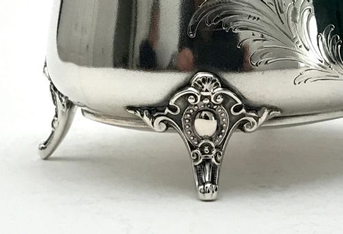 MAGNIFICENT SOLID SILVER STERLING TEA CADDY BOX 230G GERMANY 1880 - ADDITIONAL PHOTO 2