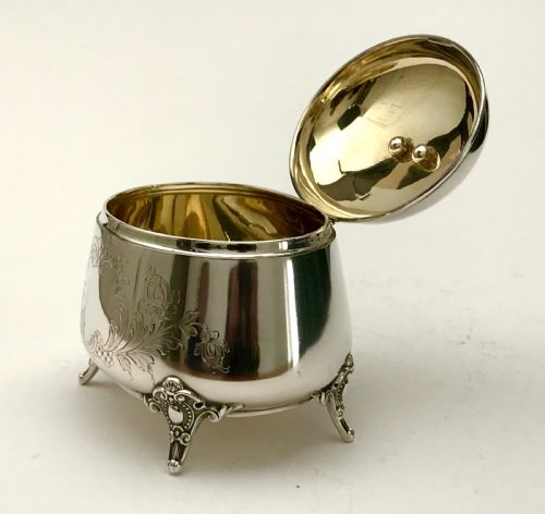 MAGNIFICENT SOLID SILVER STERLING TEA CADDY BOX 230G GERMANY 1880 - ADDITIONAL PHOTO 7
