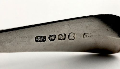 PAIR GEORGIAN SOLID SILVER STERLING 125G BRIGHT CUT TABLE SPOONS 1790 LONDON - ADDITIONAL PHOTO 4