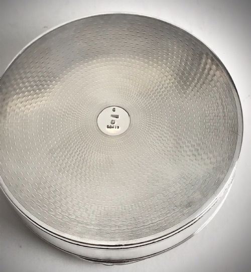 LARGE SOLID SILVER STERLING SWISS JEWELLERY TRINKET BOX ART DECO ENAMEL 444 G - ADDITIONAL PHOTO 2