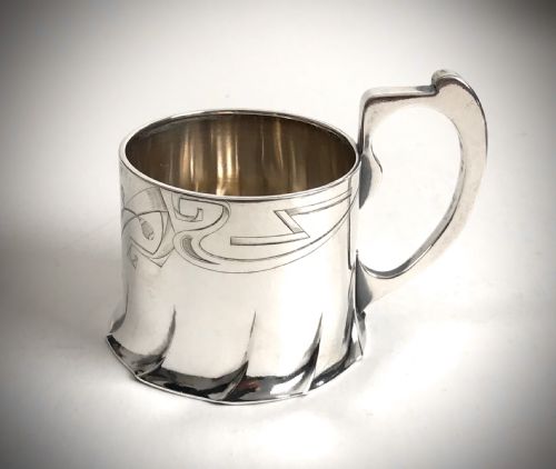 SOLID SILVER GILT RUSSIAN IMPERIAL TEA GLASS HOLDER 153 GRAMS ART NOUVEAU 1908 - ADDITIONAL PHOTO 2