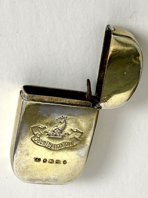 SOLID SILVER STERLING GILT VESTA CASE VITA SAKVILLE WEST CREST 1881 - ADDITIONAL PHOTO 1