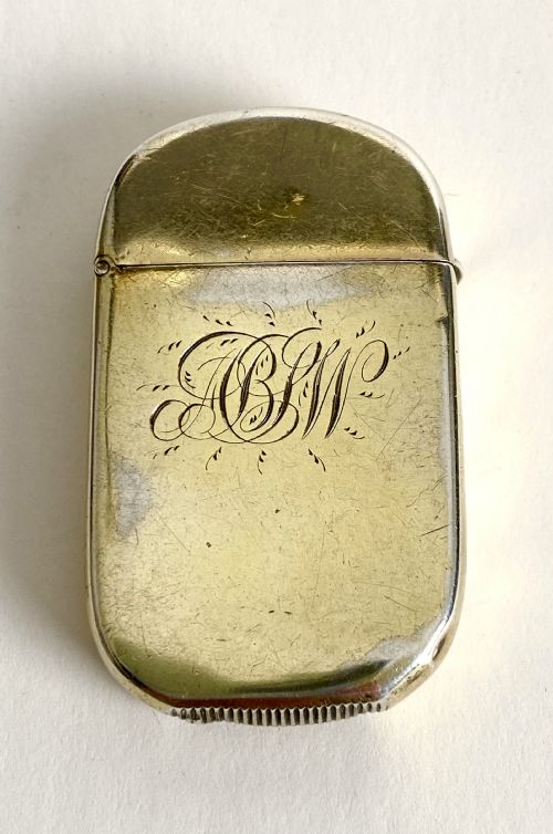 SOLID SILVER STERLING GILT VESTA CASE VITA SAKVILLE WEST CREST 1881 - ADDITIONAL PHOTO 2