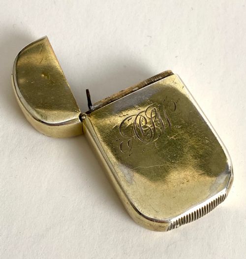 SOLID SILVER STERLING GILT VESTA CASE VITA SAKVILLE WEST CREST 1881 - ADDITIONAL PHOTO 3