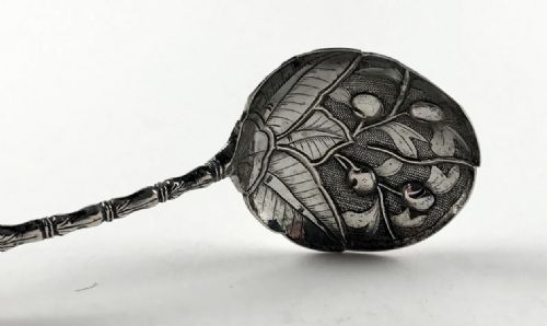 ANTIQUE CHINESE SOLID SILVER STERLING TEASPOON 12CM ORIENTAL CIRCA 1900 - ADDITIONAL PHOTO 8