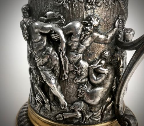 MAGNIFICENT HEAVY SILVER GOLD GILT PEWTER JUG TANKARD 19TH C VICTORIAN - ADDITIONAL PHOTO 5