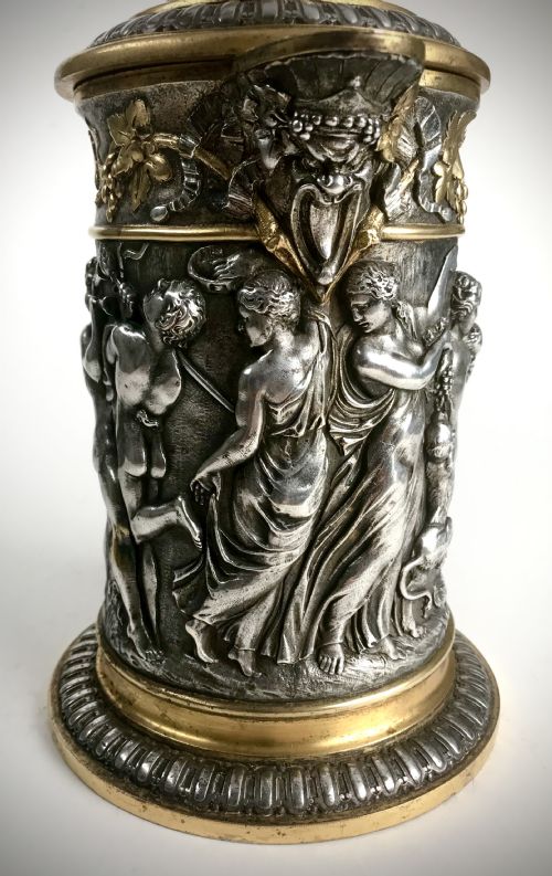 MAGNIFICENT HEAVY SILVER GOLD GILT PEWTER JUG TANKARD 19TH C VICTORIAN - ADDITIONAL PHOTO 7