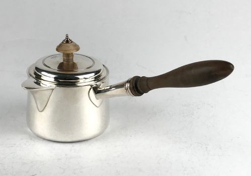 rare georgian solid silver sterling brandy pan london 1802 john eames 336g - CATEGORY: ANTIQUE SILVER - DATED GEORGIAN