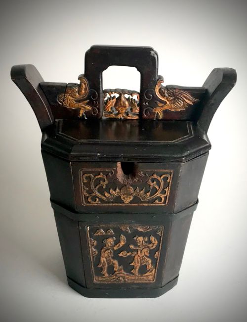 ANTIQUE QING DYNASTY ANTIQUE ORIENTAL CHINESE CARVED WOODEN TEAPOT WARMER CIRCA 1860 - ADDITIONAL PHOTO 1
