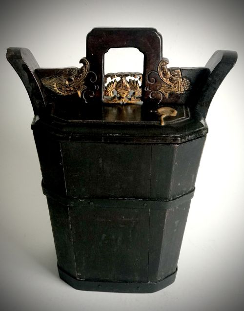 ANTIQUE QING DYNASTY ANTIQUE ORIENTAL CHINESE CARVED WOODEN TEAPOT WARMER CIRCA 1860 - ADDITIONAL PHOTO 3