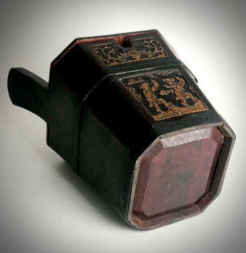 ANTIQUE QING DYNASTY ANTIQUE ORIENTAL CHINESE CARVED WOODEN TEAPOT WARMER CIRCA 1860 - ADDITIONAL PHOTO 4