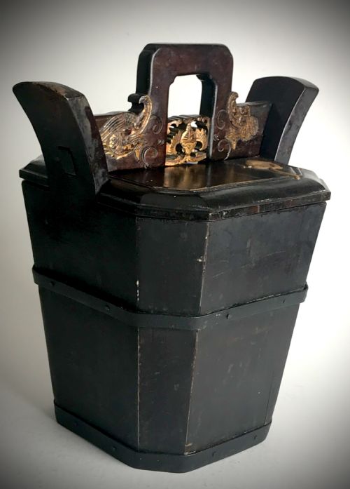 ANTIQUE QING DYNASTY ANTIQUE ORIENTAL CHINESE CARVED WOODEN TEAPOT WARMER CIRCA 1860 - ADDITIONAL PHOTO 5
