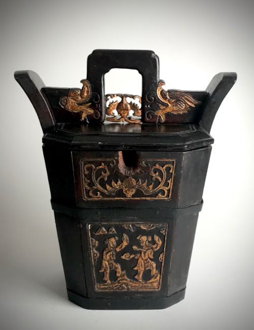 ANTIQUE QING DYNASTY ANTIQUE ORIENTAL CHINESE CARVED WOODEN TEAPOT WARMER CIRCA 1860 - ADDITIONAL PHOTO 7